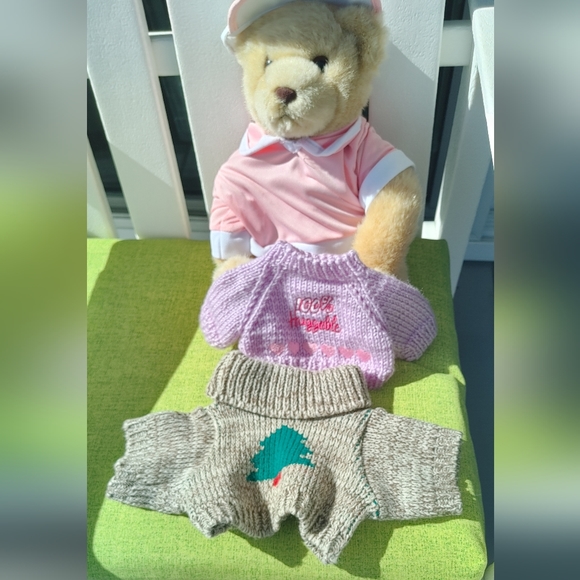 Hallmark Cards Stuffed Plush Teddy Bear with 3 Outfits - Picture 2 of 5